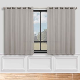 Classic Modern Solid Room Darkening Blackout Curtain Panels, Set of 2 (Color: Chrome, size: 70" x 63")