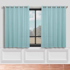 Classic Modern Solid Room Darkening Blackout Curtain Panels, Set of 2 (Color: Green Lily, size: 70" x 63")