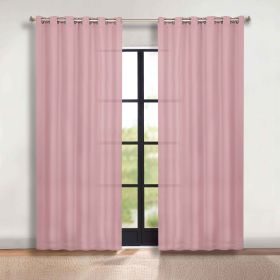 Classic Modern Solid Room Darkening Blackout Curtain Panels, Set of 2 (Color: Mauve Chalk, size: 70" x 108")