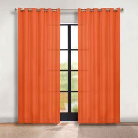 Blackout Window Curtains Classic Modern Room Darkening Set of 2 (Color: Rust, size: 70" x 120")