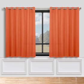 Blackout Window Curtains Classic Modern Room Darkening Set of 2 (Color: Rust, size: 70" x 63")