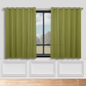 Blackout Window Curtains Classic Modern Room Darkening Set of 2 (Color: Sage, size: 70" x 63")