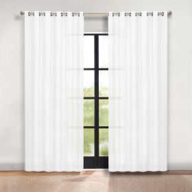 Blackout Window Curtains Classic Modern Room Darkening Set of 2 (Color: Snow White, size: 70" x 120")