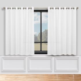 Blackout Window Curtains Classic Modern Room Darkening Set of 2 (Color: Snow White, size: 70" x 63")
