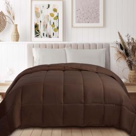 Classic Microfiber Down Alternative Comforter Reversible Medium Weight (Color: Chocolate, size: California King)