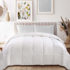 Classic Microfiber Down Alternative Comforter Reversible Medium Weight (Color: White, size: California King)