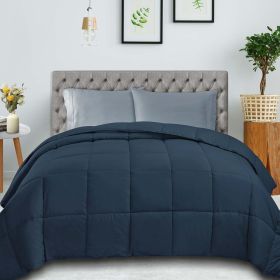 Classic Microfiber Down Alternative Comforter Reversible Medium Weight (Color: Blue, size: Full/Queen)