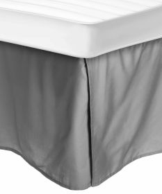 Cotton 15 Inch Drop Solid Bed Skirt (Color: Light Grey, size: Twin)