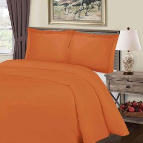 Cotton Blend 800 Thread Count Solid Duvet Cover Set (Color: Rust, size: Full/Queen)