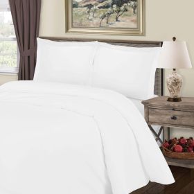 Cotton Blend 800 Thread Count Solid Duvet Cover Set (Color: White, size: King/California King)