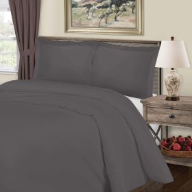 Cotton Blend 800 Thread Count Solid Duvet Cover Set (Color: Grey, size: King/California King)