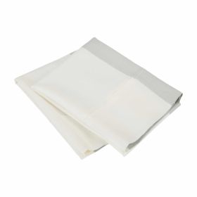 Cotton Blend Cabana Stripe 2 Piece Pillowcase Set (Color: White, size: Standard)