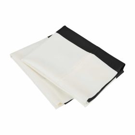 Cotton Blend Cabana Stripe 2 Piece Pillowcase Set (Color: Black, size: Standard)
