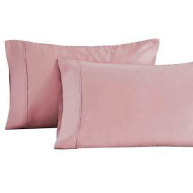 Cotton Blend Solid Pillowcases, Set of 2 (Color: Lavender, size: Standard)