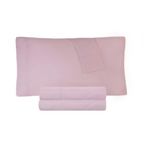 Cotton Percale 300 Thread Count Solid 2 Piece Pillowcase Set (Color: Lilac, size: King)