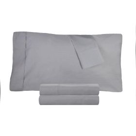Cotton Percale 300 Thread Count Solid 2 Piece Pillowcase Set (Color: Smoked Pearl, size: Standard)