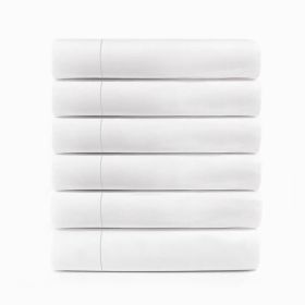 Cotton Blend Percale Hotel Quality Flat Bed Sheets Set Of 3, 6, 12 (Quantity: 6 Sheets, size: Queen)