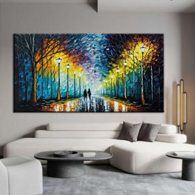 Hand Oil Pianting Abstract Romantic City Landscape Oil Painting On Canvas Large Wall Art Hand Painted Colorful Tree Painting Modern Wall Decor (Style: 04, size: 100x150cm)