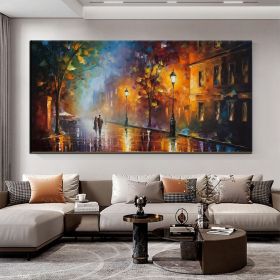 Hand Oil Pianting Abstract Romantic City Landscape Oil Painting On Canvas Large Wall Art Hand Painted Colorful Tree Painting Modern Wall Decor (Style: 08, size: 150x220cm)