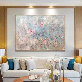 Handmade Abstract Colorful Flower Texture Oil Painting on Canvas Large Modern Floral Landscape Acrylic Painting Living Room Wall Art Home Decor F (Style: 04, size: 70x140cm)