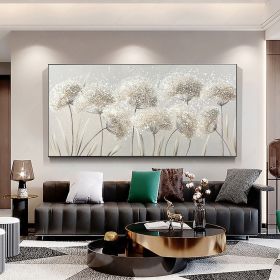 Handmade Abstract Colorful Flower Texture Oil Painting on Canvas Large Modern Floral Landscape Acrylic Painting Living Room Wall Art Home Decor F (Style: 02, size: 50x100cm)