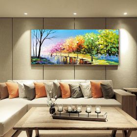 Hand Painted Oil Painting Large original oil painting Abstract art on canvas Natural oil painting Landscape oil painting Living room oil painting (Style: 01, size: 90x120cm)