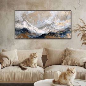 Abstract Mountain Landscape Oil Painting - Modern 3D Textured Canvas Art Hand-Painted Wall Decor for Living Room Original Artwork A Gift (Style: 01, size: 40x80cm)