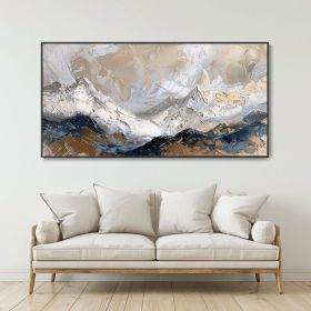 Abstract Mountain Landscape Oil Painting - Modern 3D Textured Canvas Art Hand-Painted Wall Decor for Living Room Original Artwork A Gift (Style: 01, size: 60x120cm)