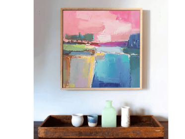 Abstract landscape Large original oil painting on canvas 3d wall art Modern impressionism 2024 Home wall decor for living room (Style: 01, size: 80x80cm)