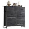 Dresser For Bedroom With 9 Fabric Storage Drawer Wardrobe Tall Chest Organizer Closet Adult Kids Clothes Cabinet Furniture