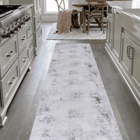 LOOM & LUXE 2'6''x10' Runner, Washable Rug, Low-Pile, Non-Slip, Non-Shedding, Foldable, Kid & Pet Friendly - Area Rugs for living room, bedroom (Color: as Pic)