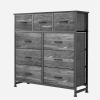 Dresser For Bedroom With 9 Fabric Storage Drawer Wardrobe Tall Chest Organizer Closet Adult Kids Clothes Cabinet Furniture