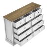 9 Drawer Dresser with Wooden Top, Tall Fabric Dresser & Chest of Drawers for Bedroom Closet Living Room