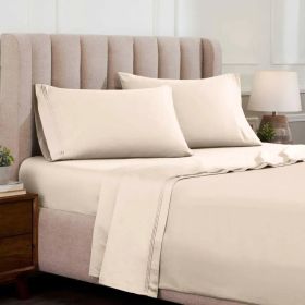 Egyptian Cotton Sateen Sheet Set 1500 Thread Count Ivory (size: Queen)