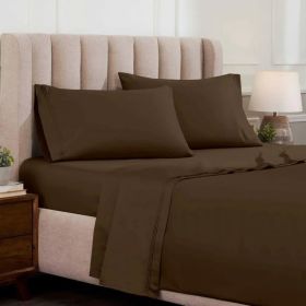 Egyptian Cotton Sateen Sheet Set 1500 Thread Count Mocha (size: Full)