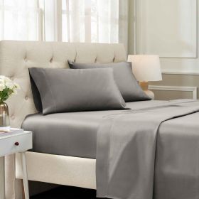 1500 Thread Count Egyptian Cotton Sheets - Deep Pocket, Hotel Quality (Color: Gray, size: California King)