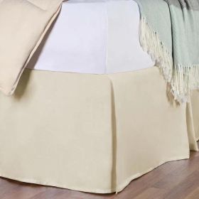 Egyptian Cotton 300 Thread Count Solid Bed Skirt (Color: Ivory, size: Twin)