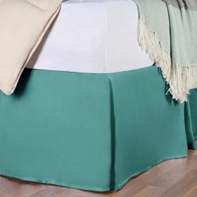Egyptian Cotton 300 Thread Count Solid Bed Skirt (Color: Teal, size: Twin)