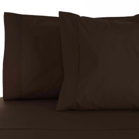 Egyptian Cotton 530 Thread Count Solid Bed Pillowcase Set (Color: Chocolate, size: King)