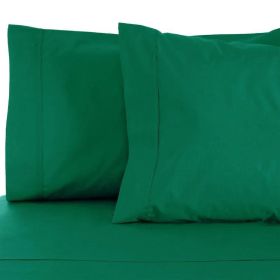 Egyptian Cotton 530 Thread Count Solid Bed Pillowcase Set (Color: Green, size: Standard)