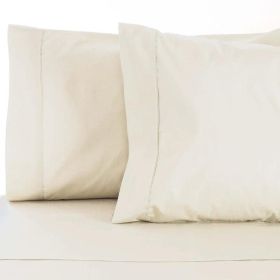 Egyptian Cotton 530 Thread Count Solid Bed Pillowcase Set (Color: Ivory, size: Standard)