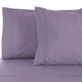 Egyptian Cotton 530 Thread Count Solid Bed Pillowcase Set (Color: Lavender, size: King)
