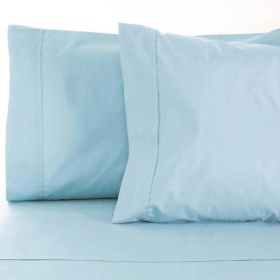 Egyptian Cotton 530 Thread Count Solid Bed Pillowcase Set (Color: Light Blue, size: King)