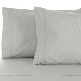 Egyptian Cotton 530 Thread Count Solid Bed Pillowcase Set (Color: Platinum, size: Standard)