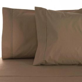 Egyptian Cotton 530 Thread Count Solid Bed Pillowcase Set (Color: Taupe, size: King)
