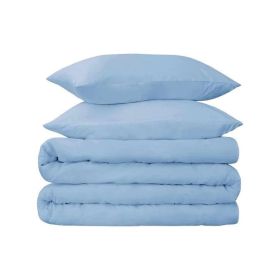 Egyptian Cotton 700 Thread Count Duvet Cover Bedding Set (Color: Light Blue, size: King/California King)
