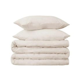 Egyptian Cotton 700 Thread Count Duvet Cover Bedding Set (Color: Ivory, size: King/California King)