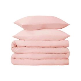 Egyptian Cotton 700 Thread Count Duvet Cover Bedding Set (Color: Pink, size: King/California King)