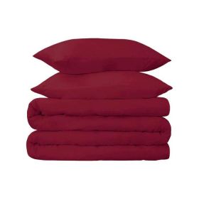 Egyptian Cotton 700 Thread Count Duvet Cover Bedding Set (Color: Burgundy, size: Full/Queen)