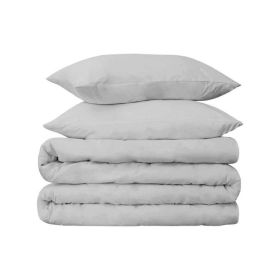 Egyptian Cotton 700 Thread Count Duvet Cover Bedding Set (Color: Chrome, size: King/California King)